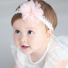 Load image into Gallery viewer, New Hair Accessories Girls Turban Headwear Baby Headband Bow Pearl Lace Hair Band Headband White Solid Lovely Band