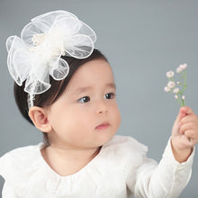 Load image into Gallery viewer, New Hair Accessories Girls Turban Headwear Baby Headband Bow Pearl Lace Hair Band Headband White Solid Lovely Band