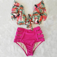 Load image into Gallery viewer, High Waist Bikini 2020 Ruffle Swimwear Women Print Sexy Swimsuit Push Up Bikinis Plus Size Bathing Suits Floral Beach Wear