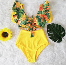 Load image into Gallery viewer, High Waist Bikini 2020 Ruffle Swimwear Women Print Sexy Swimsuit Push Up Bikinis Plus Size Bathing Suits Floral Beach Wear
