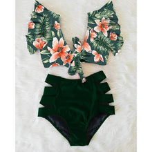 Load image into Gallery viewer, High Waist Bikini 2020 Ruffle Swimwear Women Print Sexy Swimsuit Push Up Bikinis Plus Size Bathing Suits Floral Beach Wear