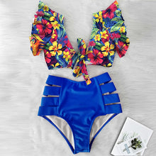 Load image into Gallery viewer, High Waist Bikini 2020 Ruffle Swimwear Women Print Sexy Swimsuit Push Up Bikinis Plus Size Bathing Suits Floral Beach Wear
