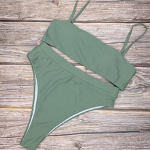Load image into Gallery viewer, Sexy High Waist Bikini Set Swimsuit Popular Swimming Suit Biquini Two Pieces Solid High Quality Swimwear Women Fashion Beachwear