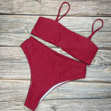 Load image into Gallery viewer, Sexy High Waist Bikini Set Swimsuit Popular Swimming Suit Biquini Two Pieces Solid High Quality Swimwear Women Fashion Beachwear