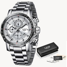 Load image into Gallery viewer, Relogio Masculino LIGE New Sport Chronograph Mens Watches Top Brand Luxury Full Steel Quartz Clock Waterproof Big Dial Watch Men