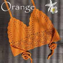 Load image into Gallery viewer, 2020 New Triangle Bikini Top Woman Hollow Out Swimsuit Crochet Black Bikini Top Sexy Swimming Bra Large Female Swimwear S M L XL