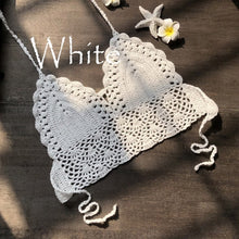 Load image into Gallery viewer, 2020 New Triangle Bikini Top Woman Hollow Out Swimsuit Crochet Black Bikini Top Sexy Swimming Bra Large Female Swimwear S M L XL