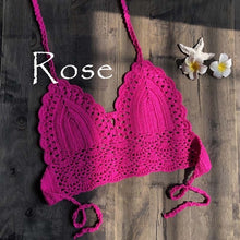 Load image into Gallery viewer, 2020 New Triangle Bikini Top Woman Hollow Out Swimsuit Crochet Black Bikini Top Sexy Swimming Bra Large Female Swimwear S M L XL