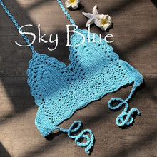 Load image into Gallery viewer, 2020 New Triangle Bikini Top Woman Hollow Out Swimsuit Crochet Black Bikini Top Sexy Swimming Bra Large Female Swimwear S M L XL