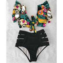 Load image into Gallery viewer, High Waist Bikini 2020 Ruffle Swimwear Women Print Sexy Swimsuit Push Up Bikinis Plus Size Bathing Suits Floral Beach Wear