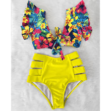 Load image into Gallery viewer, High Waist Bikini 2020 Ruffle Swimwear Women Print Sexy Swimsuit Push Up Bikinis Plus Size Bathing Suits Floral Beach Wear