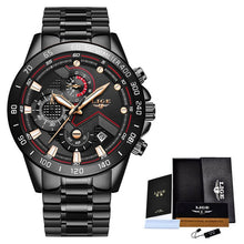Load image into Gallery viewer, LIGE Men Watches Top Brand Luxury Stainless Steel Blue Waterproof Quartz Watch Men Fashion Chronograph Male Sport Military Watch