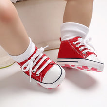 Load image into Gallery viewer, Canvas Baby Sports Sneaker Newborn Baby Girls Shoes boys First Walkers Shoes Infant Toddler Soft Sole Anti-slip  baby moccasins
