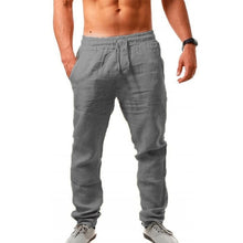 Load image into Gallery viewer, 2020 New Men's Cotton Linen Pants Male Summer Breathable Solid Color Linen Trousers Fitness Streetwear M-3XL