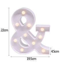 Load image into Gallery viewer, Luminous 26 English Alphabet Shiny LED Night Lamp 0-9 Digital Creative LED Night Light New Years Wedding Party Letter Decoration