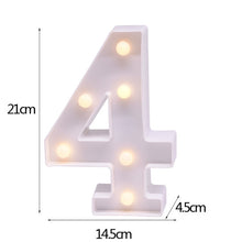 Load image into Gallery viewer, Luminous 26 English Alphabet Shiny LED Night Lamp 0-9 Digital Creative LED Night Light New Years Wedding Party Letter Decoration
