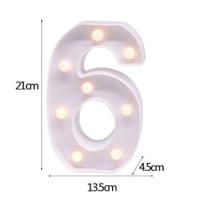 Load image into Gallery viewer, Luminous 26 English Alphabet Shiny LED Night Lamp 0-9 Digital Creative LED Night Light New Years Wedding Party Letter Decoration