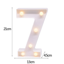 Load image into Gallery viewer, Luminous 26 English Alphabet Shiny LED Night Lamp 0-9 Digital Creative LED Night Light New Years Wedding Party Letter Decoration