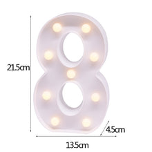 Load image into Gallery viewer, Luminous 26 English Alphabet Shiny LED Night Lamp 0-9 Digital Creative LED Night Light New Years Wedding Party Letter Decoration