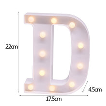 Load image into Gallery viewer, Luminous 26 English Alphabet Shiny LED Night Lamp 0-9 Digital Creative LED Night Light New Years Wedding Party Letter Decoration