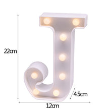 Load image into Gallery viewer, Luminous 26 English Alphabet Shiny LED Night Lamp 0-9 Digital Creative LED Night Light New Years Wedding Party Letter Decoration