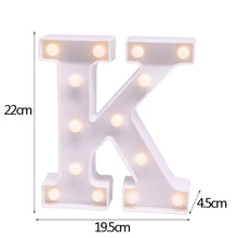 Load image into Gallery viewer, Luminous 26 English Alphabet Shiny LED Night Lamp 0-9 Digital Creative LED Night Light New Years Wedding Party Letter Decoration