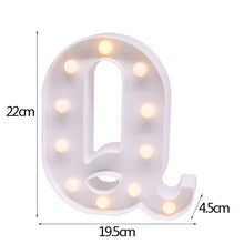 Load image into Gallery viewer, Luminous 26 English Alphabet Shiny LED Night Lamp 0-9 Digital Creative LED Night Light New Years Wedding Party Letter Decoration