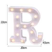 Load image into Gallery viewer, Luminous 26 English Alphabet Shiny LED Night Lamp 0-9 Digital Creative LED Night Light New Years Wedding Party Letter Decoration