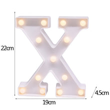 Load image into Gallery viewer, Luminous 26 English Alphabet Shiny LED Night Lamp 0-9 Digital Creative LED Night Light New Years Wedding Party Letter Decoration