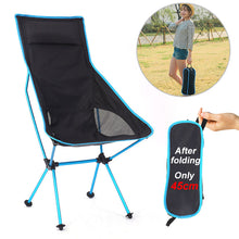 Load image into Gallery viewer, Outdoor Camping Chair Oxford Cloth Portable Folding Lengthen Camping Ultralight Chair Seat for Fishing Festival Picnic BBQ Beach