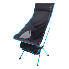 Load image into Gallery viewer, Outdoor Camping Chair Oxford Cloth Portable Folding Lengthen Camping Ultralight Chair Seat for Fishing Festival Picnic BBQ Beach
