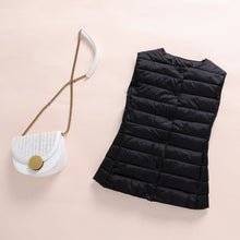 Load image into Gallery viewer, Ultralight Down Vest Women 2020 New Single-breasted Sleeveless Women Duck Down Waistcoat Puffy Padded Warm Vest Jacket
