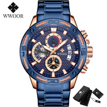 Load image into Gallery viewer, Luxury Gold on Stainless Steel Quartz Watch Men Waterproof Sport Chronograph