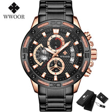 Load image into Gallery viewer, Luxury Gold on Stainless Steel Quartz Watch Men Waterproof Sport Chronograph