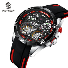 Load image into Gallery viewer, Senors Luxury Brand Men's Automatic Watch. Sport Wristwatch. Double Tourbillon Skeleton. Waterproof to 30M