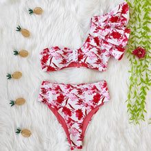 Load image into Gallery viewer, High Waist Bikini 2020 Ruffle Swimwear Women Print Sexy Swimsuit Push Up Bikinis Plus Size Bathing Suits Floral Beach Wear