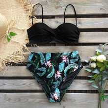 Load image into Gallery viewer, 2020 Sexy Leaf Print Bikini Female Swimsuit Women Swimwear Thong Push Up Bikinis Set High Waist Swimming Suits for Bathing Suit