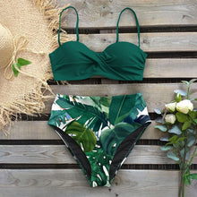Load image into Gallery viewer, 2020 Sexy Leaf Print Bikini Female Swimsuit Women Swimwear Thong Push Up Bikinis Set High Waist Swimming Suits for Bathing Suit