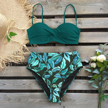 Load image into Gallery viewer, 2020 Sexy Leaf Print Bikini Female Swimsuit Women Swimwear Thong Push Up Bikinis Set High Waist Swimming Suits for Bathing Suit