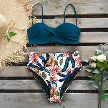 Load image into Gallery viewer, 2020 Sexy Leaf Print Bikini Female Swimsuit Women Swimwear Thong Push Up Bikinis Set High Waist Swimming Suits for Bathing Suit