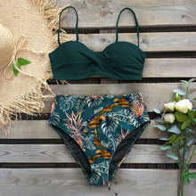 Load image into Gallery viewer, 2020 Sexy Leaf Print Bikini Female Swimsuit Women Swimwear Thong Push Up Bikinis Set High Waist Swimming Suits for Bathing Suit
