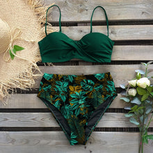 Load image into Gallery viewer, 2020 Sexy Leaf Print Bikini Female Swimsuit Women Swimwear Thong Push Up Bikinis Set High Waist Swimming Suits for Bathing Suit