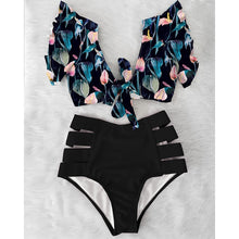 Load image into Gallery viewer, High Waist Bikini 2020 Ruffle Swimwear Women Print Sexy Swimsuit Push Up Bikinis Plus Size Bathing Suits Floral Beach Wear