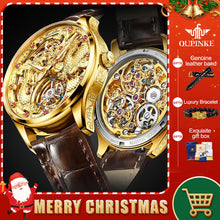 Load image into Gallery viewer, 100% Genuine Tourbillon Movement Men's Watch - Leather strap with sapphires. Montre Tourbillon 3177