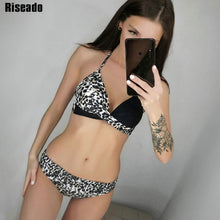 Load image into Gallery viewer, Riseado Sexy Push Up Bikinis Set Swimwear Women Swimsuits Bathing Suit Women Halter biquini Leaf Print Beach Wear Bikini 2021
