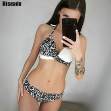 Load image into Gallery viewer, Riseado Sexy Push Up Bikinis Set Swimwear Women Swimsuits Bathing Suit Women Halter biquini Leaf Print Beach Wear Bikini 2021