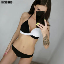Load image into Gallery viewer, Riseado Sexy Push Up Bikinis Set Swimwear Women Swimsuits Bathing Suit Women Halter biquini Leaf Print Beach Wear Bikini 2021