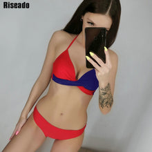 Load image into Gallery viewer, Riseado Sexy Push Up Bikinis Set Swimwear Women Swimsuits Bathing Suit Women Halter biquini Leaf Print Beach Wear Bikini 2021