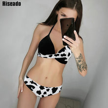 Load image into Gallery viewer, Riseado Sexy Push Up Bikinis Set Swimwear Women Swimsuits Bathing Suit Women Halter biquini Leaf Print Beach Wear Bikini 2021