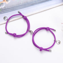 Load image into Gallery viewer, 2Pcs Minimalist Magnetic Couple Bracelet Braided Rope Lover Friendship Matching Distance Bracelet Lovers Valentine Gift Jewelry